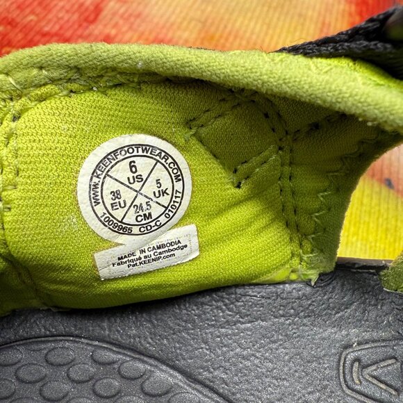 Keen Shoes Size 6 Youth Sandals Newport H2 Black Green Summer Water Beach - Picture 3 of 8